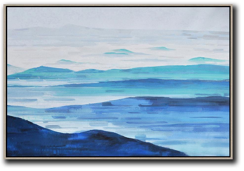 Hand-painted Horizontal Abstract landscape Oil Painting on canvas museum of contemporary art